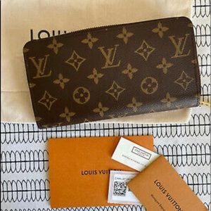 NEW LOUIS VUITTON Monogram Zippy Wallet Rose Ballerine